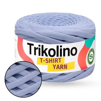Трикотажна пряжа Trikolino 7–9 мм S, васильковий, 30 м, для в’язання кошиків, килимків, сумок, косметичок, Триколіно