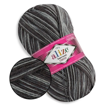 Alize Superwash, №7676 - тонка тепла пряжа для шкарпеток і аксесуарів, 100 г/420 м, 75% вовна Superwash/25% поліамід, Алізе Супервош