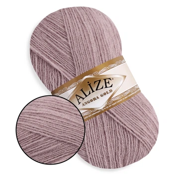 Alize Angora Gold, Серая роза №163 – тонкая пряжа с ангорой, 100 г/550 м, акрил 80% / шерсть 20% - для вязания свитеров, шарфов, шалей