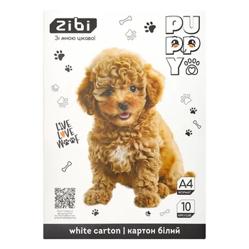 Картон Zibi CATS&DOGS білий А4 10арк. 235г/м2 (ZB.1990-22)
