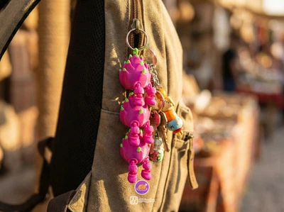 Брелок Набор Весёлые Дракон-Фрукты 3 Шт Подвижные Articulated Fruit Keychains Dragon Fruit 10 См 3Д Печать