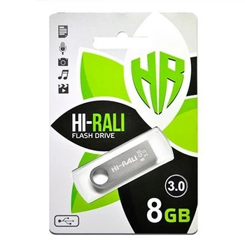 Флеш пам'ять 8GB Hi-Rali Shuttle Silver (HI-8GB3SHSL)