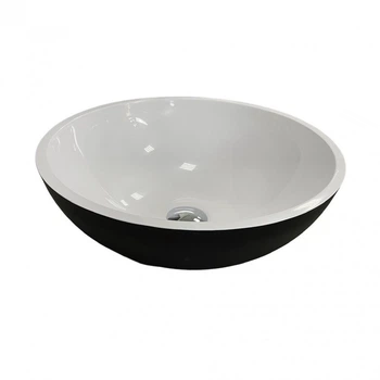 Умывальник Adamant KREIS-42 Black-White 420x420x150 мм искусственный камень