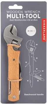 Мультитул кишеньковий Kikkerland Wooden Wrench Multi-tool з розвідним ключем (8 в 1) (0612615129092)