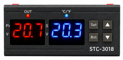 Терморегулятор STC-3018 220V цифровий, від -50°C до +120°C, 10A, з датчиком NTC