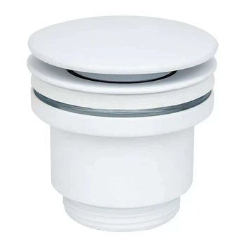 Донный клапан Wezer 1 1/4″ для раковины, белый матовый (WHR-104-W)