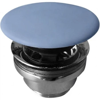 Донный клапан Simas Wave PLCE Click-Clack 1 1/4" для умывальника, голубой матовый