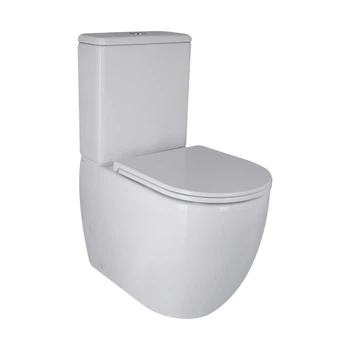 Унитаз компакт Q-tap Robin 630x390 овальный, с сиденьем, белый (QT13222128AUQ1W)