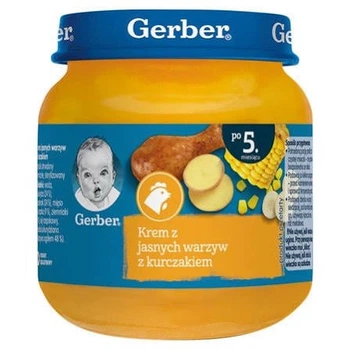 Пюре Gerber Крем із світлих овочів з куркою, з 5 місяців, 125 г