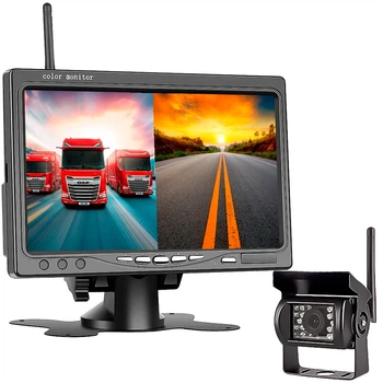 Парковочная система Podofo A4007 беспроводная камера заднего вида 7" черная IP68