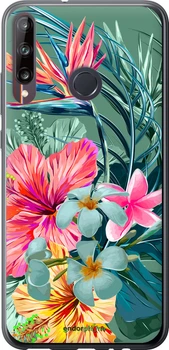 Чехол на Huawei P40 Lite E Тропические цветы v1 "4667u-1875-70447"