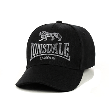 Бейсболка "Lonsdale" (дві вишивки) чорний із сірим