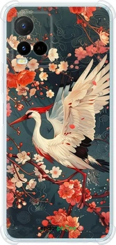Чехол на Vivo Y21 Сакура и аист "6108sp-669-70447"