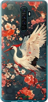 Чехол на Oppo Reno Ace Сакура и аист "6108u-1964-70447"