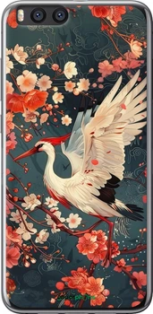 Чехол на Xiaomi Mi Note 3 Сакура и аист "6108u-978-70447"