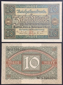 Банкнота Германия 10 мар 1920 г. UNC