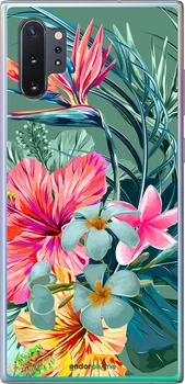 Чехол на Samsung Galaxy Note 10 Plus Тропические цветы v1 "4667u-1756-70447"