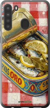 Чехол на Samsung Galaxy A21 Vintage Sardine Tin Phone "6772u-1841-70447"