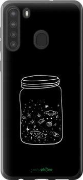 Чехол на Samsung Galaxy A21 Космос в банке "4297u-1841-70447"