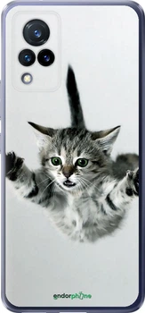 Чехол на Vivo V21 Летящий котёнок "2322u-2368-70447"