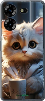 Чехол на Tecno Pova 5 White cat "5646u-3139-70447"