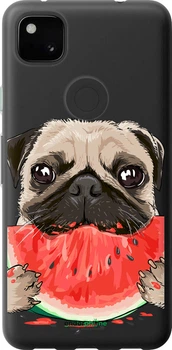 Чехол на Google Pixel 4A Мопс и арбуз "4665u-1935-70447"