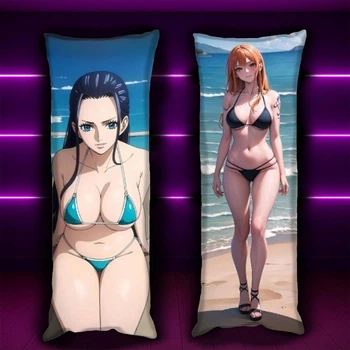 Дакимакура 150 х 50 см Ніко Робін Намі Свон Ван Піс One Piece Nico Robin Nami Подушка + наволочка двостороння