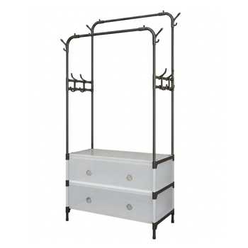 Вішалка-стелаж для одягу та взуття RIAS Coat Rack MJPP63 63x28x175 см Black-White (3_08461)