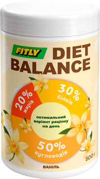 Коктейль Fitly Diet Balance 30/20/50 порошок 500 г Ваніль (4820263402115)