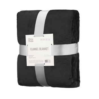 Плед ARDESTO Flannel 200х220 см, 100% полиэстер, черный