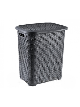 Корзина для белья 45 л Tuffex "Ротанг", 31,5*41*47,5 см (серый)