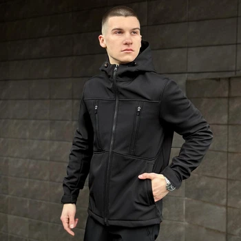 Демісезонна Куртка Soft Shell підкладка від 0 до + 15 колір Чорний HDSYR_1850