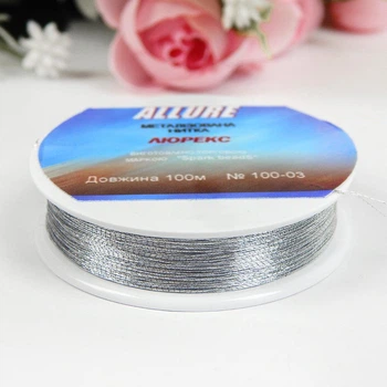 Люрексова нитка Allure Люрекс, металізована, 100 м, №3 срібло