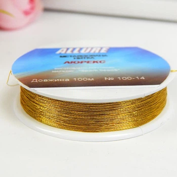 Люрексова нитка Allure Люрекс, металізована, 100 м, №12 золото жовте