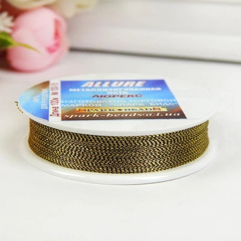 Люрексова нитка Allure Люрекс, металізована, 100 м, №15 золото оливкове