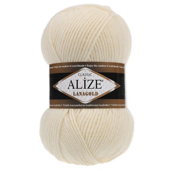 Пряжа ALIZE Lanagold, 01 кремовый