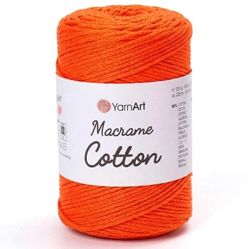 Пряжа YARNART Macrame Cotton, 800 оранжевый неон