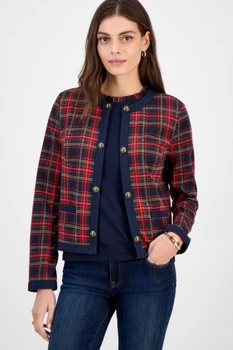 Жакет Tommy Hilfiger 46(L) Червоно-зелена клітка (152209)