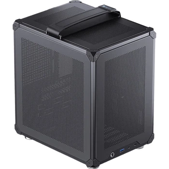 Міні-корпус JONSBO C6 ITX чорного кольору (чотири сітчасті панелі / три позиції для вентиляторів / фронтальний роз'єм Type-C / блок живлення ATX / кулер для процесора ≤170 мм / відеокарта 255 мм)
