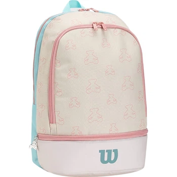 Рюкзак спортивный Wilson WR8046801 с принтом медведя, кремово-розовый