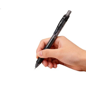 Гелевая ручка Pentel BLN105 с выдвижным стержнем, красная, стильная, 0,5 мм, для деловых встреч и студентов, быстросохнущая, на водной основе, канцелярские товары, красный корпус с красными чернилами, упаковка из 12 штук.