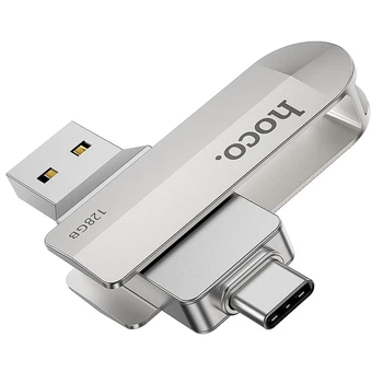 USB-флешка Hoco UD10 128GB USB 3.0 (USB A + USB C) Silver (6931474738677)