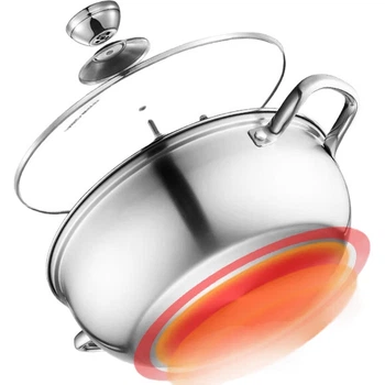 ASD Hot Pot, гарячий горщик для супу з нержавіючої сталі 304, каструля для супу 32 см, підходить для плит з відкритим вогнем та індукційних плит, з можливістю нагрівання, FS32A6WG