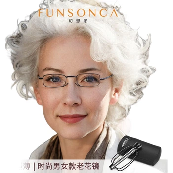 Очки для чтения Funsonca Matchbox 6126 складные с защитой от синего света, +2.00, черные