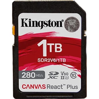 Карта памяти Kingston SD 256 ГБ U3 V60 для камер 4K, до 280 МБ/с