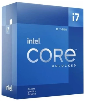 Процесор Intel Core i7 (LGA1700) i7-12700KF, Box, 12x3.6 ГГц (Turbo Boost 5.0 ГГц, 20 потоків), L3 25Мб, Alder Lake, 10 нм, TDP 125 Вт, розблокований множник, система охолодження в комплекті не йде (BX8071512700KF)