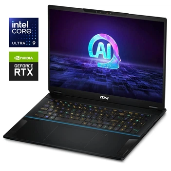 Игровой ноутбук MSI Stealth 18 AI Studio A1VHG / 18" (3840x2400) IPS / Intel Core Ultra 9 185H (16 (22) ядер по 1.8 - 5.1 GHz) / 32 GB DDR5 / 1000 GB SSD M.2 / nVidia GeForce RTX 4080, 12 GB GDDR6, 192-bit / WebCam / Win 11 б/у