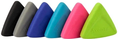Гумка Axent Triangle 39x35x10мм м'яка стирає олівець колір асорті (1195-А)