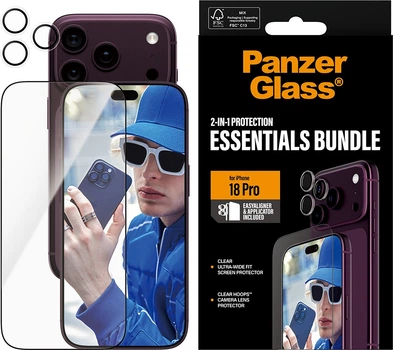 Захисний набір Panzer Glass 2-in-1 Essentials Bundle для Apple iPhone 17 Pro Transparent (PG19489)