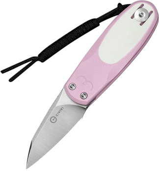 Нож Civivi Purr складной карманный Double Detent Slip Joint Nitro-V / G10 4.65 см Бело-розовый (C25054-4)